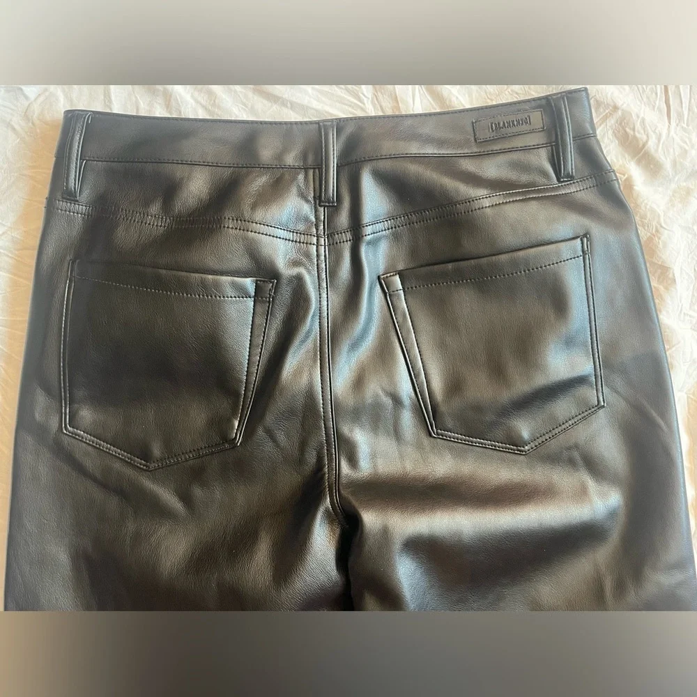 Blank NYC Black Faux Leather The Franklin Ribcage Wide-Leg Pants Size 30 - Picture 15 of 16